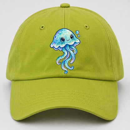 Jellyfish Upward Drift Sea Sprite Baseball Cap – Fluorescent Green