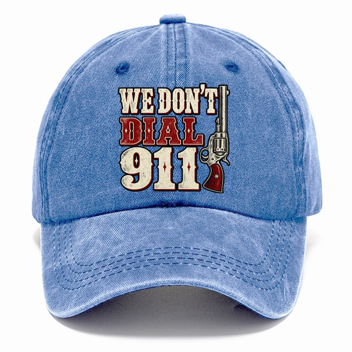 Frontier Letterpress We Don't Dial 911 Classic Cap – Summer Sky