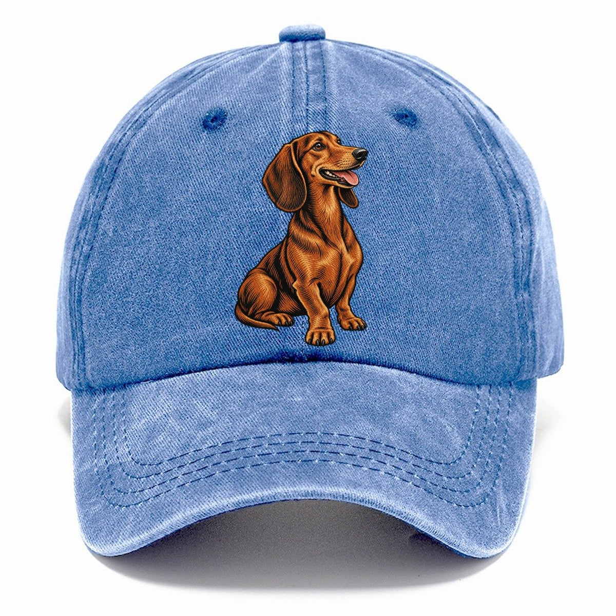 Happy Dachshund Portrait Classic Cap – Summer Sky