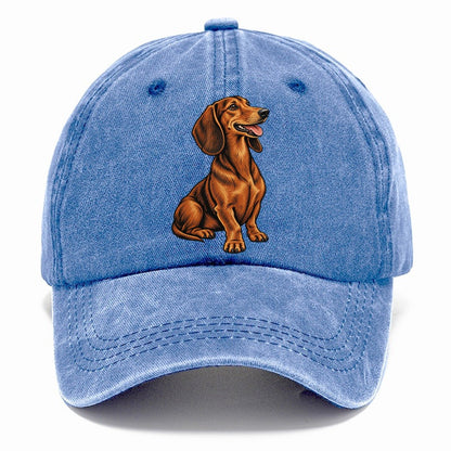 Happy Dachshund Portrait Classic Cap – Summer Sky