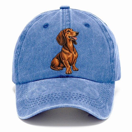 Happy Dachshund Portrait Classic Cap – Summer Sky