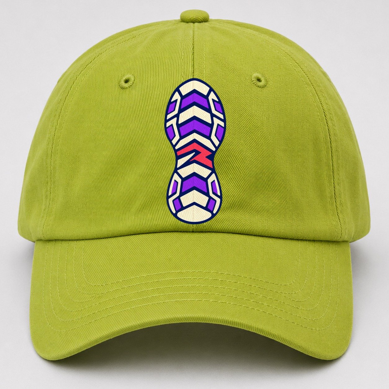 Chevron Sole 90S Running Clubs Baseball Cap – Fluorescent Green