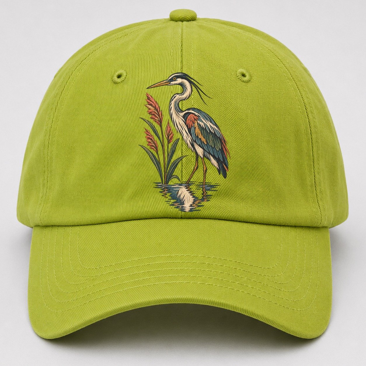 Heron Reed Mirror Gentle Wild Baseball Cap – Fluorescent Green