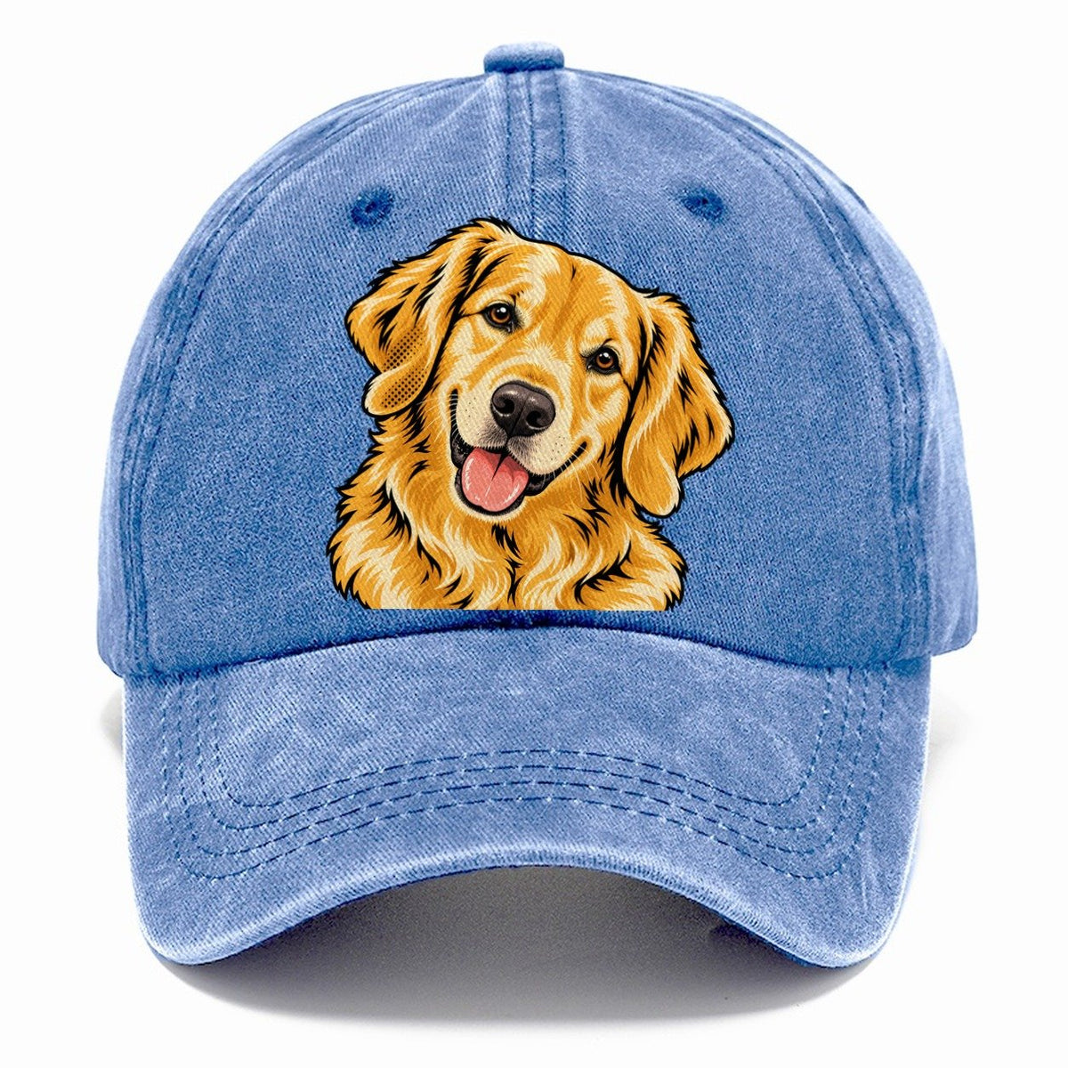 Pop Art Golden Retriever Head Tilt Classic Cap – Summer Sky