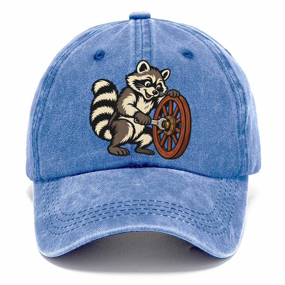 Raccoon Roadside Mechanic Sundown Familiars Classic Cap – Summer Sky