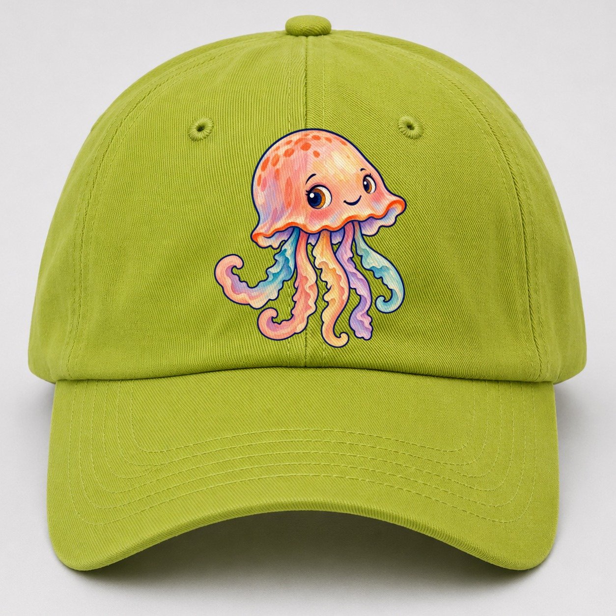 Jellyfish Bell Tilt Sea Sprite Baseball Cap – Fluorescent Green