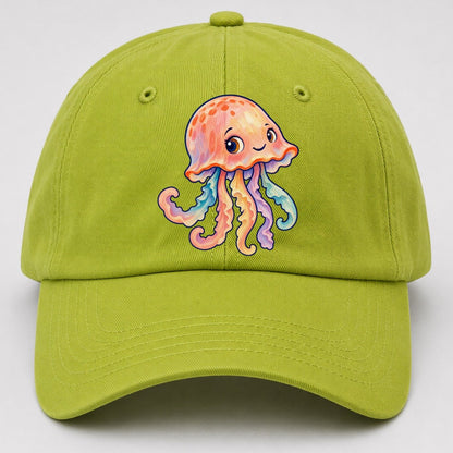 Jellyfish Bell Tilt Sea Sprite Baseball Cap – Fluorescent Green