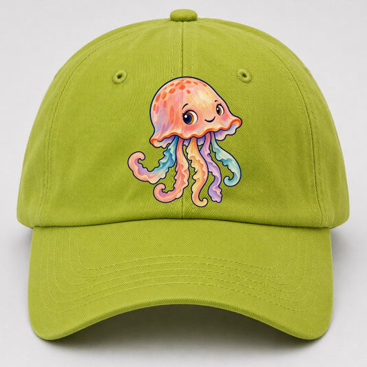 Jellyfish Bell Tilt Sea Sprite Baseball Cap – Fluorescent Green