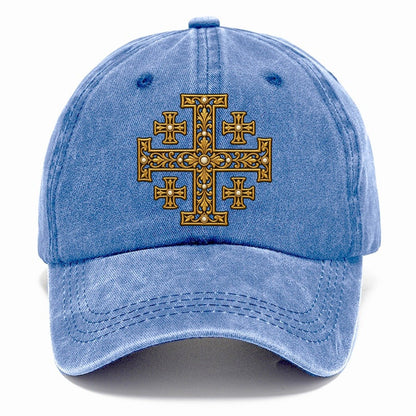 Jerusalem Cross Filigree Fan Favorites Classic Cap – Summer Sky