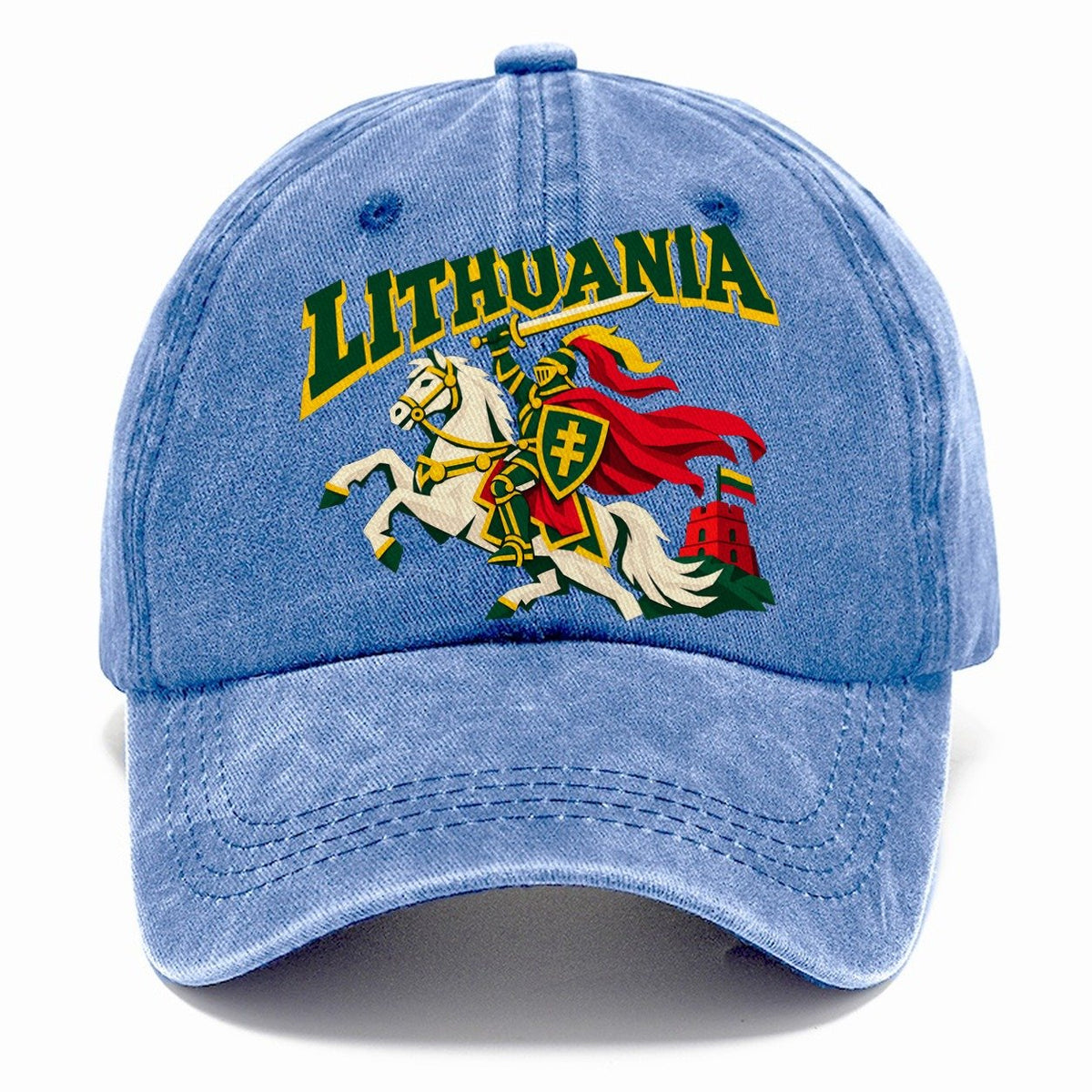 Lithuania Cut-Paper Badge Classic Cap – Summer Sky