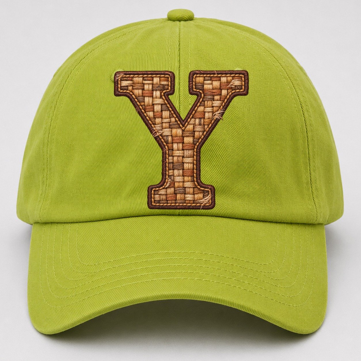 Woven Tweed Y Monogram Baseball Cap – Fluorescent Green