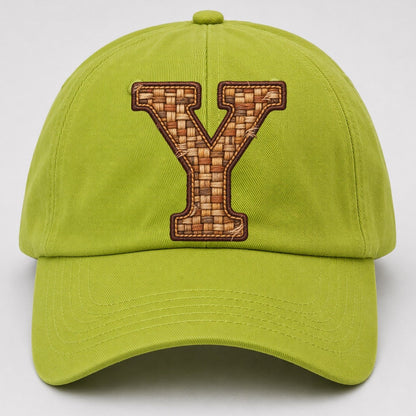 Woven Tweed Y Monogram Baseball Cap – Fluorescent Green