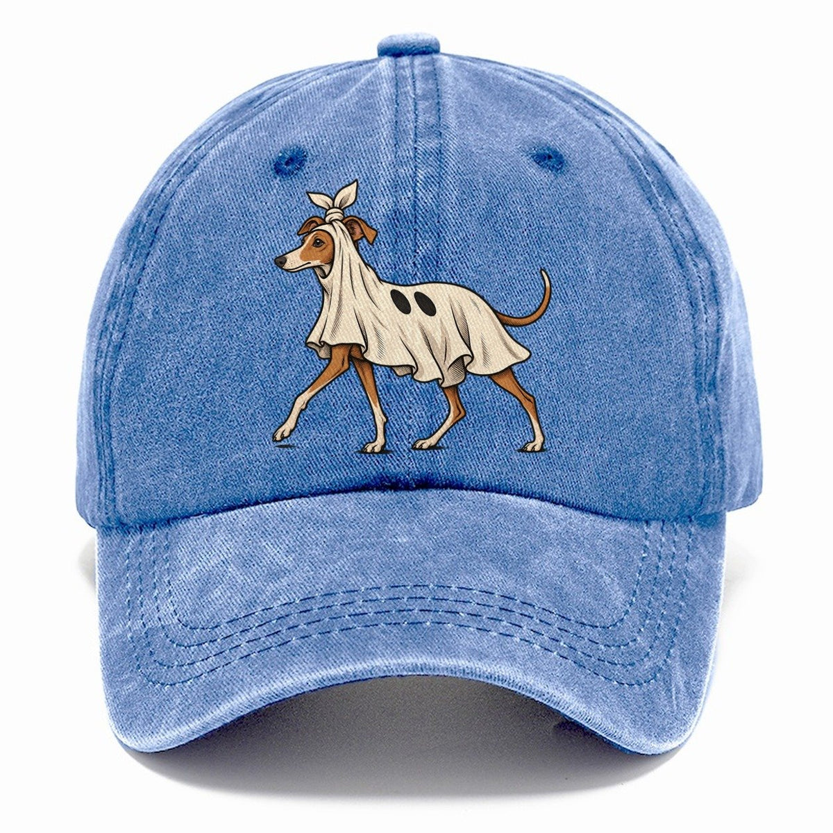 One Italian Greyhound In Halloween Costume Ghost Costume With A Jaunty Knot Tied On Top Halloween Dog Parade Classic Cap – Summer Sky