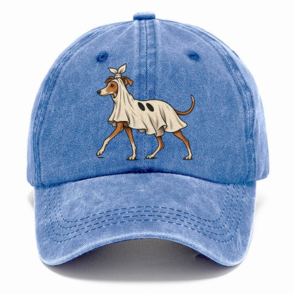 One Italian Greyhound In Halloween Costume Ghost Costume With A Jaunty Knot Tied On Top Halloween Dog Parade Classic Cap – Summer Sky