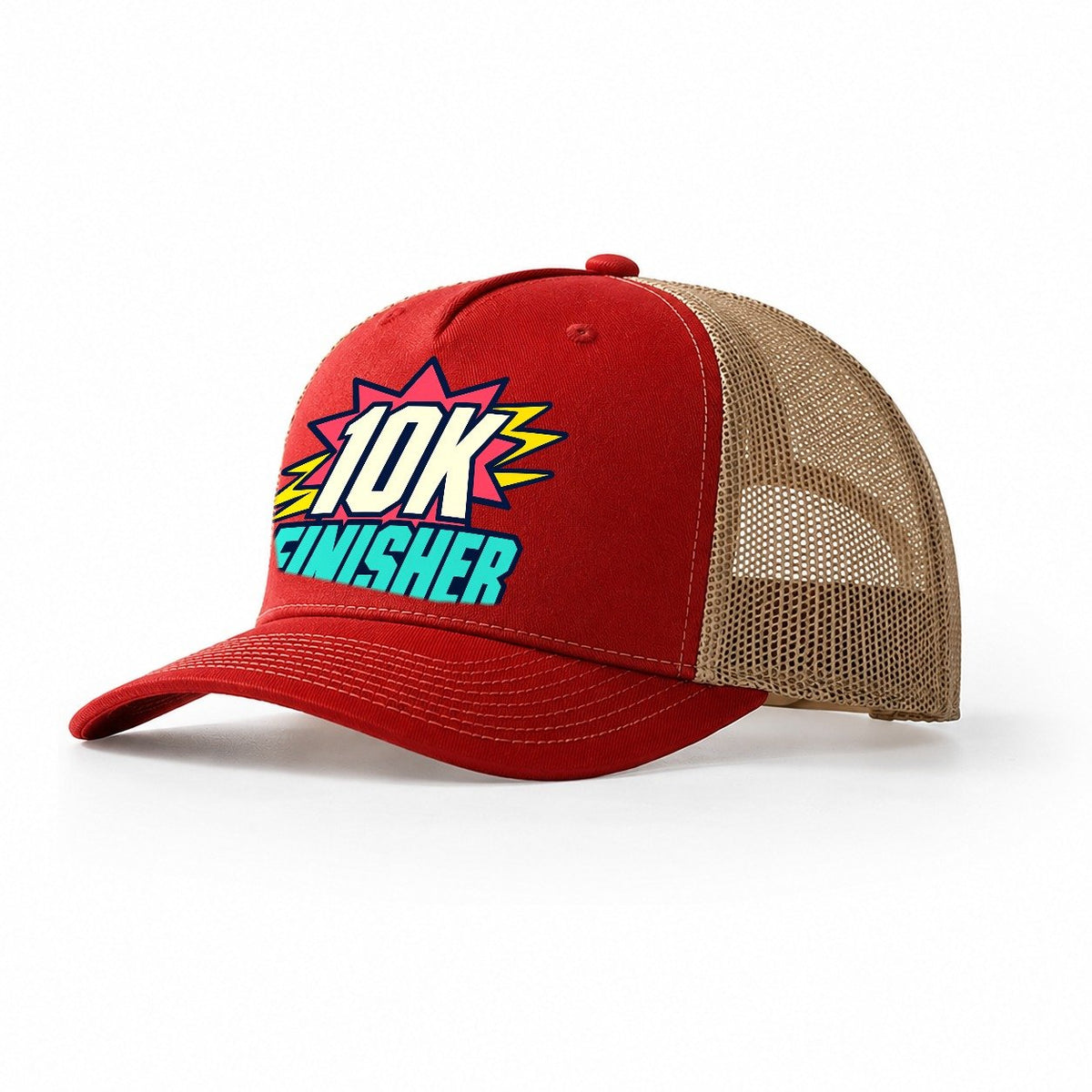 10K Finisher 90S Running Clubs Trucker Hat – Red Khaki