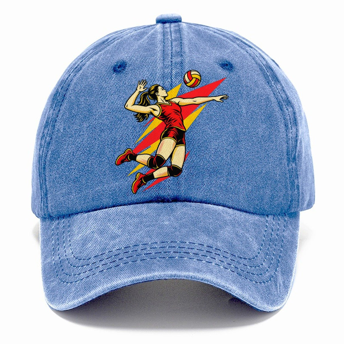 Volleyball Spike Pop Art Classic Cap – Summer Sky