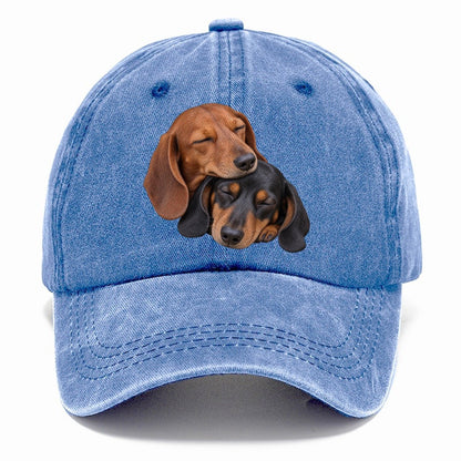 Dachshund Sleeping Pair Character Club Classic Cap – Summer Sky