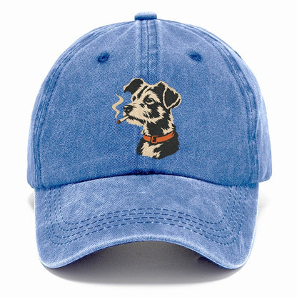 Smoking Terrier with Orange Collar Classic Cap – Summer Sky