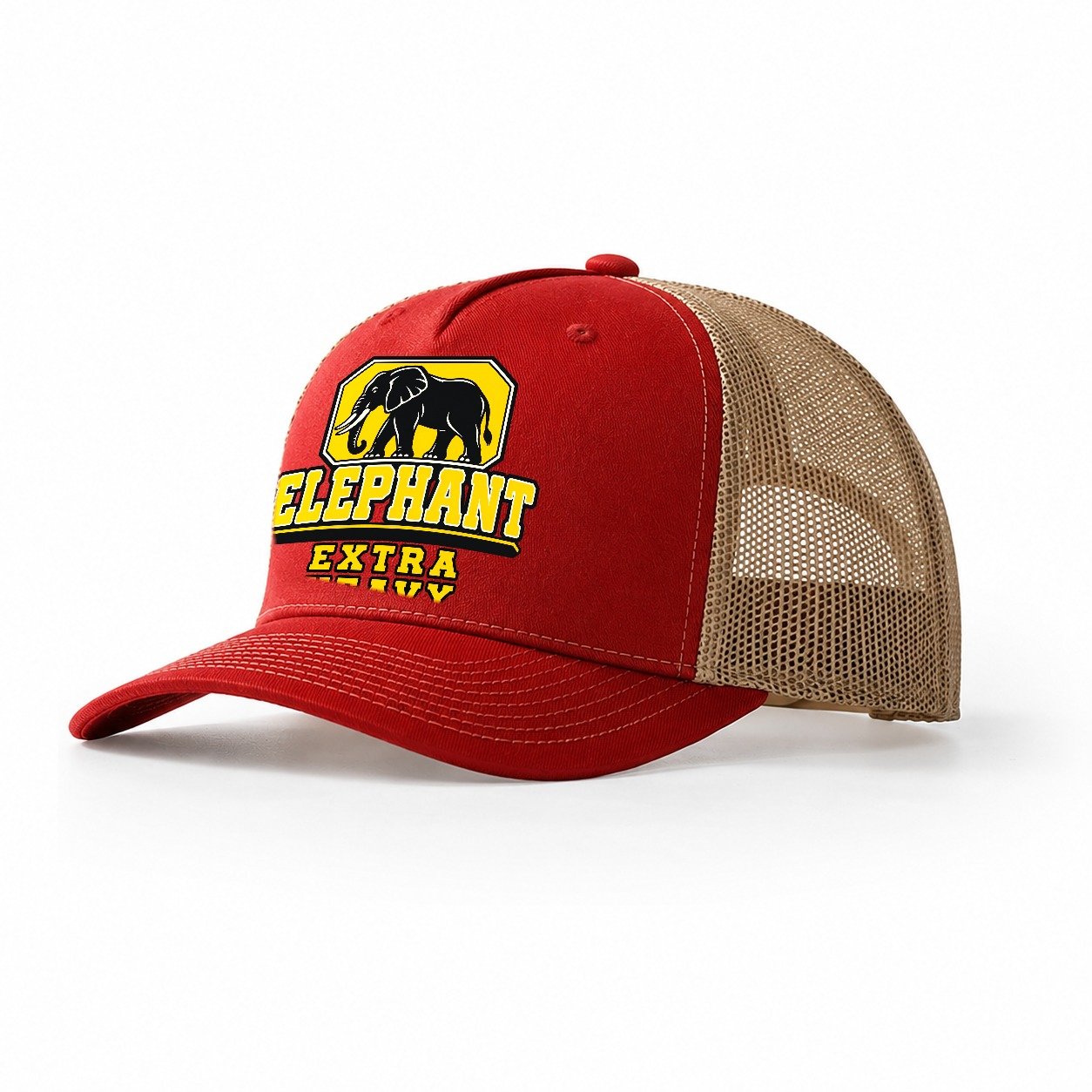 Elephant Extra Heavy Heavy Duty Trucker Hat – Red Khaki