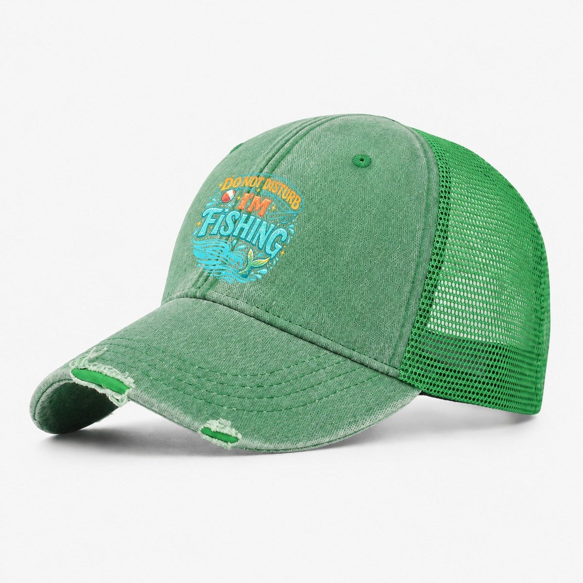 Fishing Is My Retirement Plan Washed Trucker Hat – Ink Green
