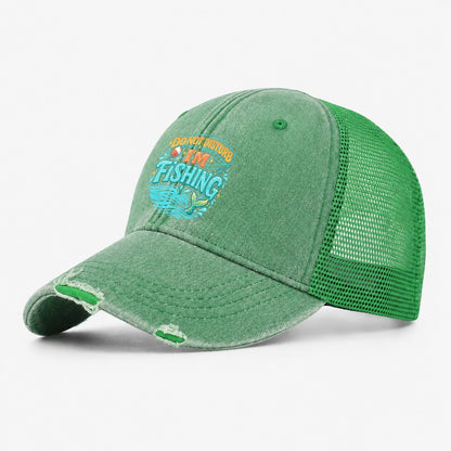 Fishing Is My Retirement Plan Washed Trucker Hat – Ink Green