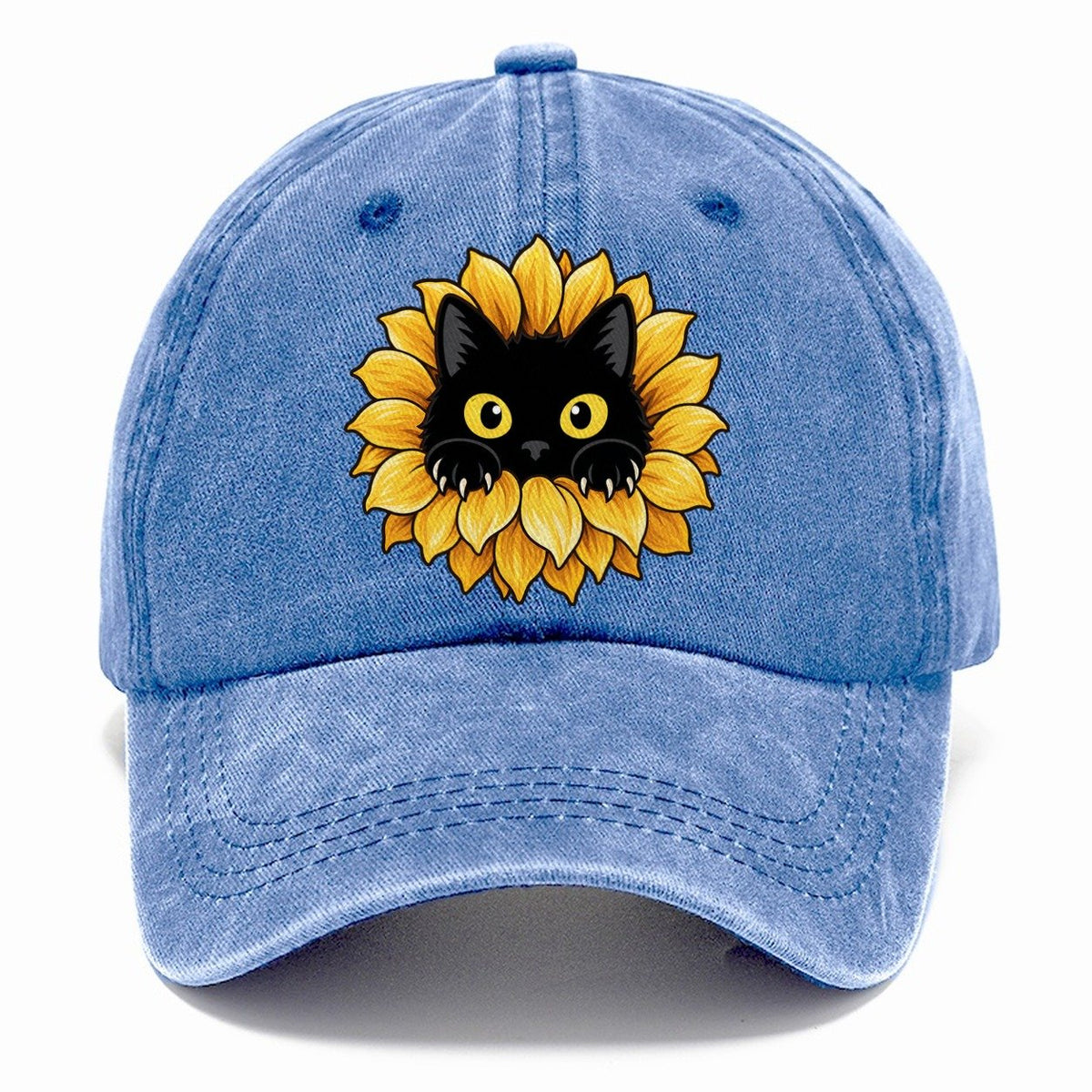 Black Cat Sunflower Fan Favorites Classic Cap – Summer Sky