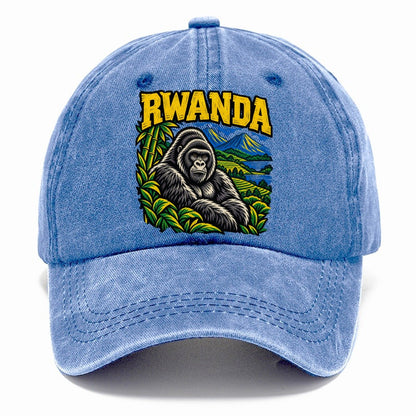 Rwanda Woodcut Badge Logo Classic Cap – Summer Sky