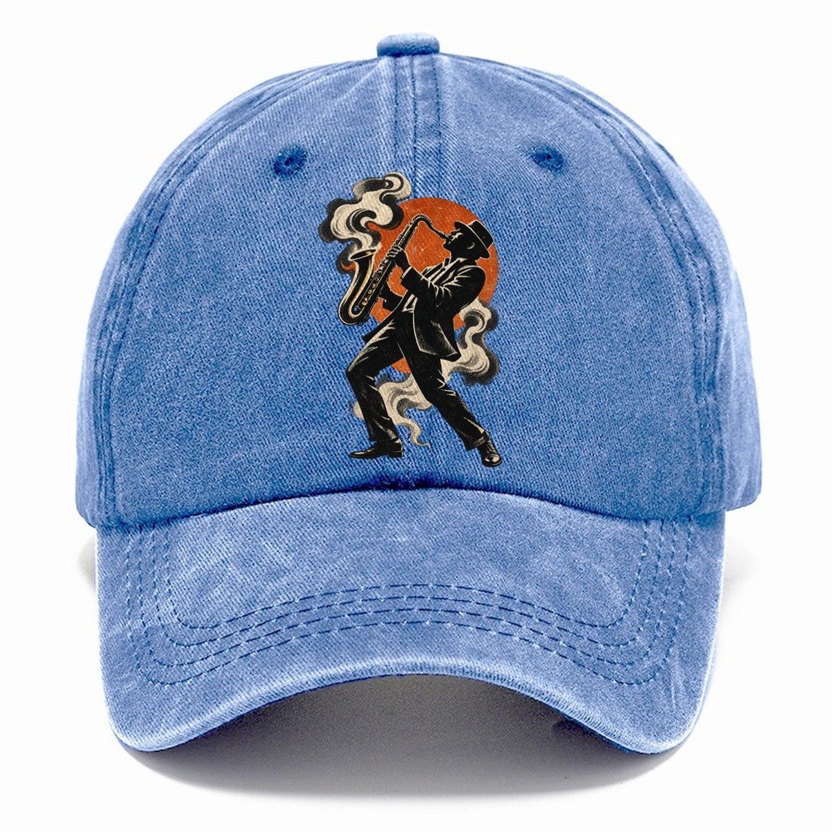 Saxophone Player in Red Moonlight Classic Cap – Summer Sky