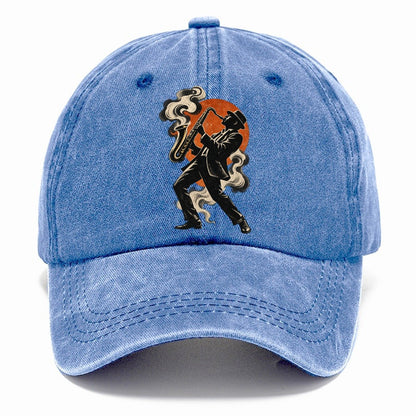 Saxophone Player in Red Moonlight Classic Cap – Summer Sky
