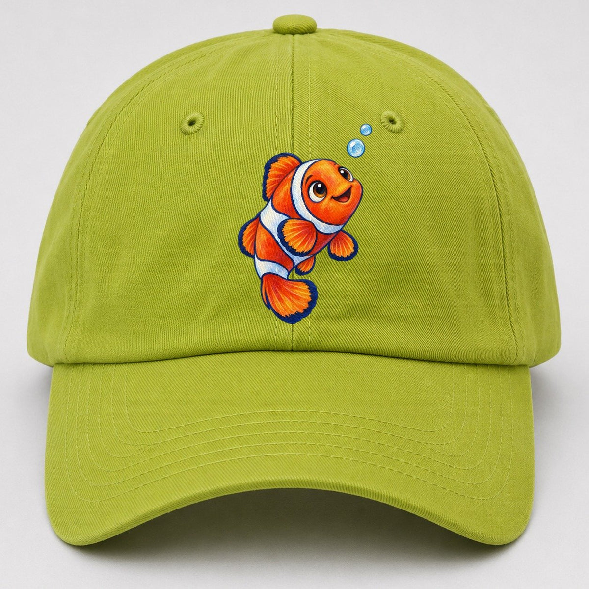 Clownfish Upward Flick Sea Sprite Baseball Cap – Fluorescent Green