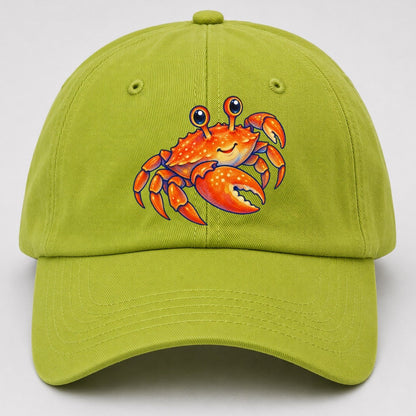 Crab Side Scuttle Sea Sprite Baseball Cap – Fluorescent Green