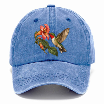 Hummingbird Trumpet Blossom Character Club Classic Cap – Summer Sky