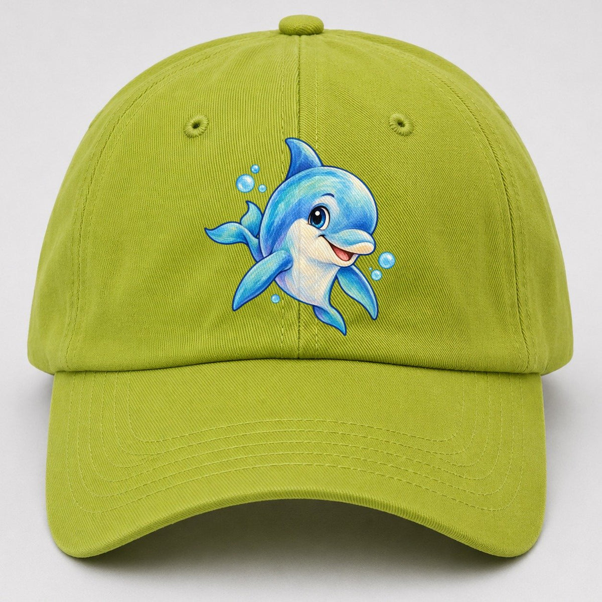 Dolphin Three Quarter Swim Sea Sprite Baseball Cap – Fluorescent Green