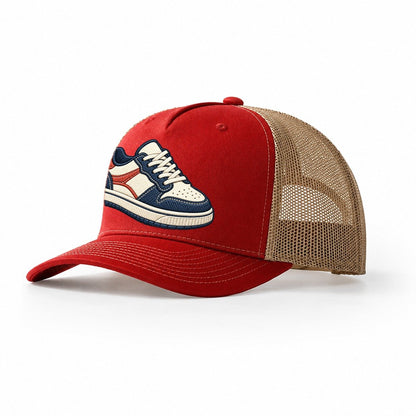 Low Top Court Sneaker Tiny Solo Marks Trucker Hat – Red Khaki