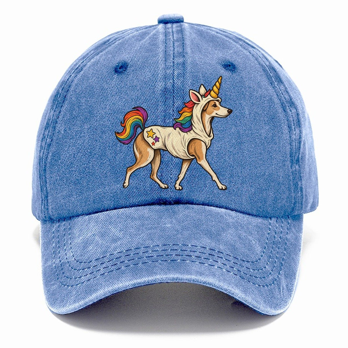 One Whippet In Halloween Costume Unicorn Costume With A Soft Horn And Rainbow Mane Halloween Dog Parade Classic Cap – Summer Sky