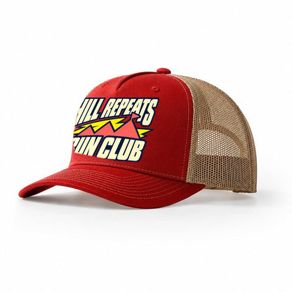 Hill Repeats Run Club 90S Running Clubs Trucker Hat – Red Khaki