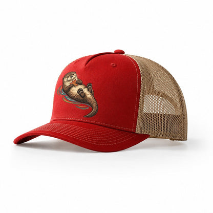 Otter Floating Leaf Gentle Wild Trucker Hat – Red Khaki