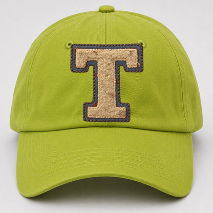 Varsity Chenille T Monogram Baseball Cap – Fluorescent Green