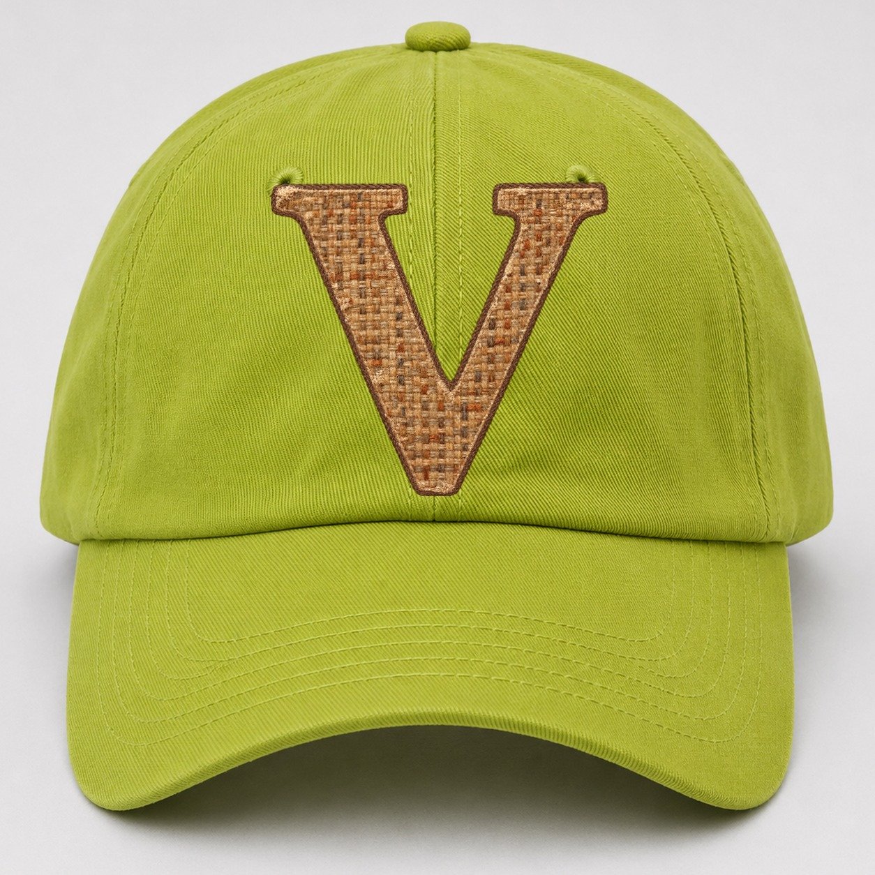 Woven Tweed V Monogram Baseball Cap – Fluorescent Green
