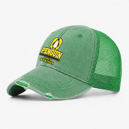 Penguin Cold Weather Heavy Duty Washed Trucker Hat – Ink Green