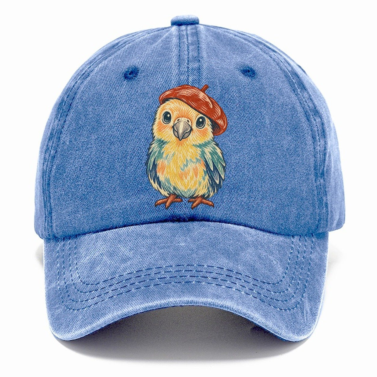 Chick in Red Beret Classic Cap – Summer Sky