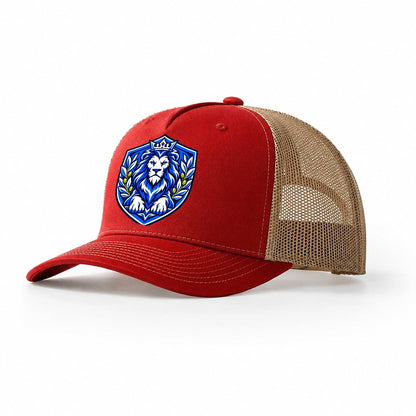Israel Minimal Emblem Country Logos Trucker Hat – Red Khaki