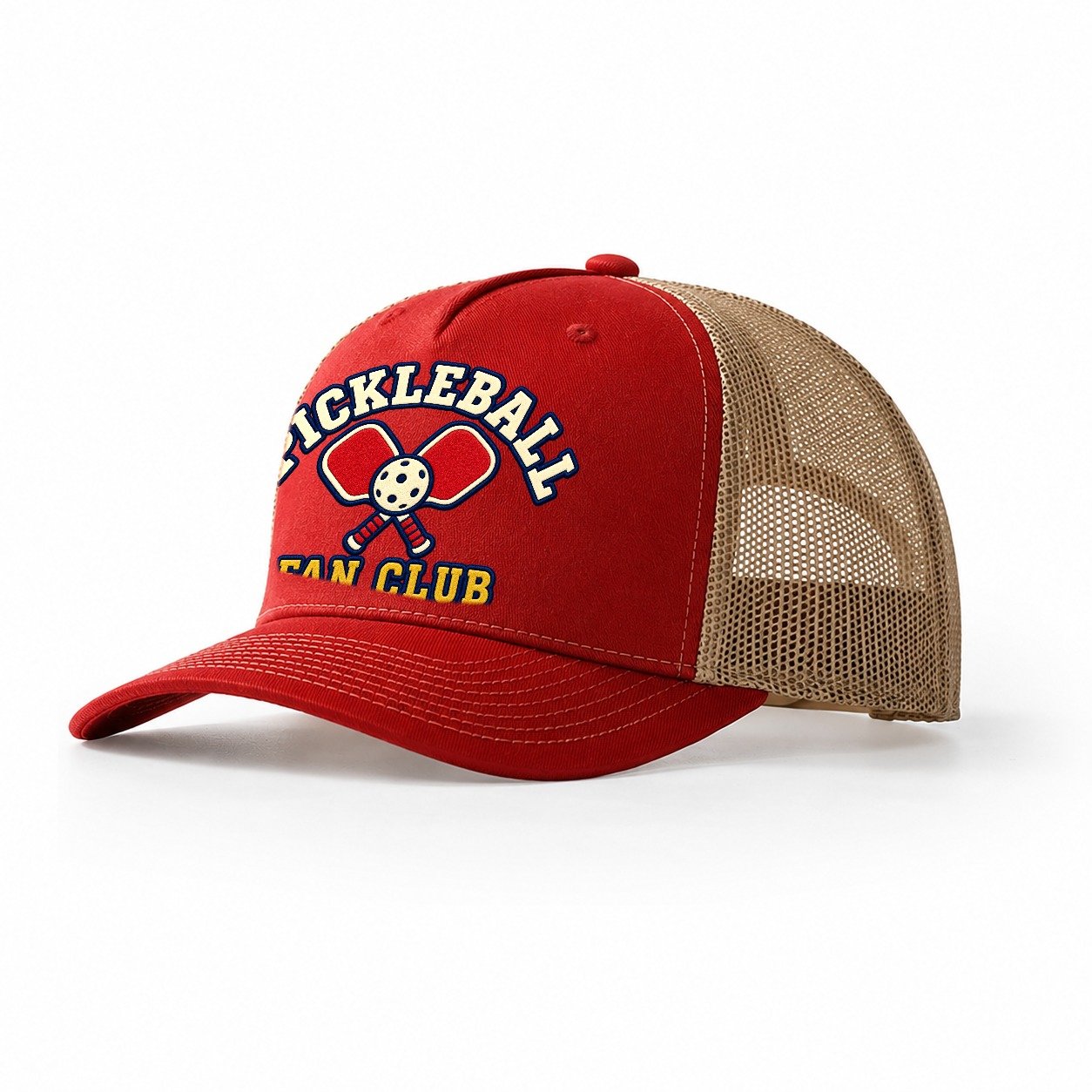 Pickleball Fan Club Trucker Hat – Red Khaki