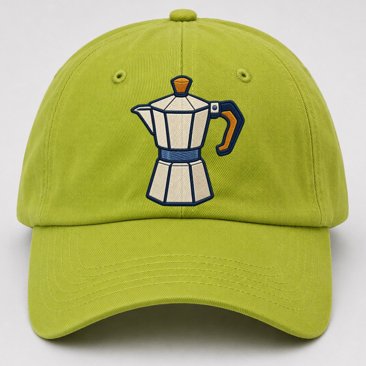 Moka Coffee Pot Tiny Solo Marks Baseball Cap – Fluorescent Green