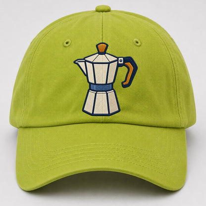 Moka Coffee Pot Tiny Solo Marks Baseball Cap – Fluorescent Green