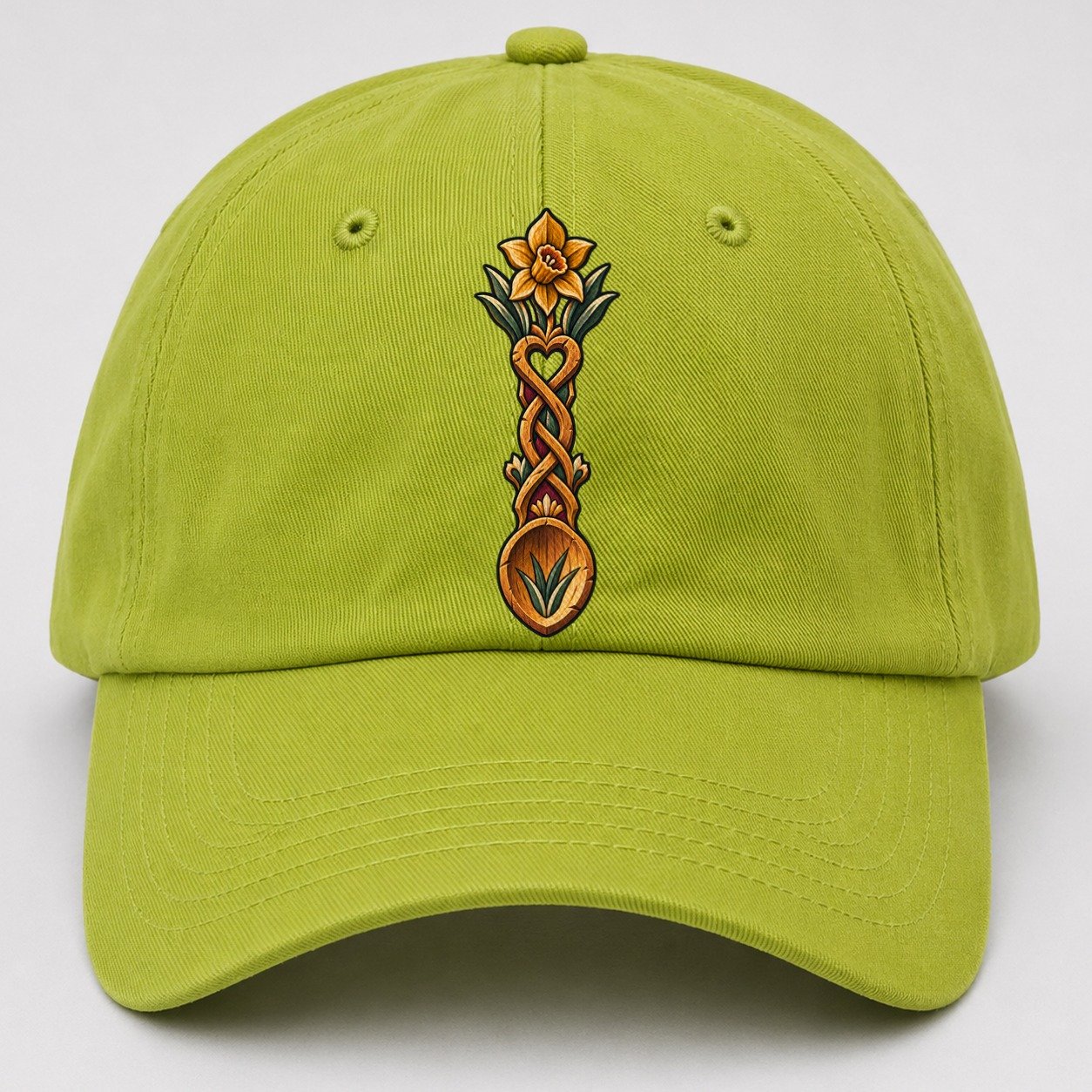 Welsh Love Spoon Carved For Friendship Uk Culture Heritage Baseball Cap – Fluorescent Green
