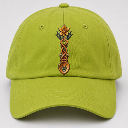 Welsh Love Spoon Carved For Friendship Uk Culture Heritage Baseball Cap – Fluorescent Green