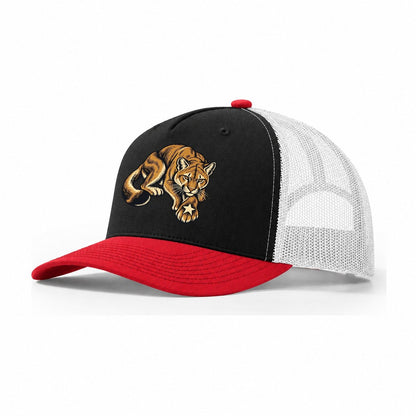 Cougar Starlit Paw Sundown Familiars Trucker Hat – Black Red White