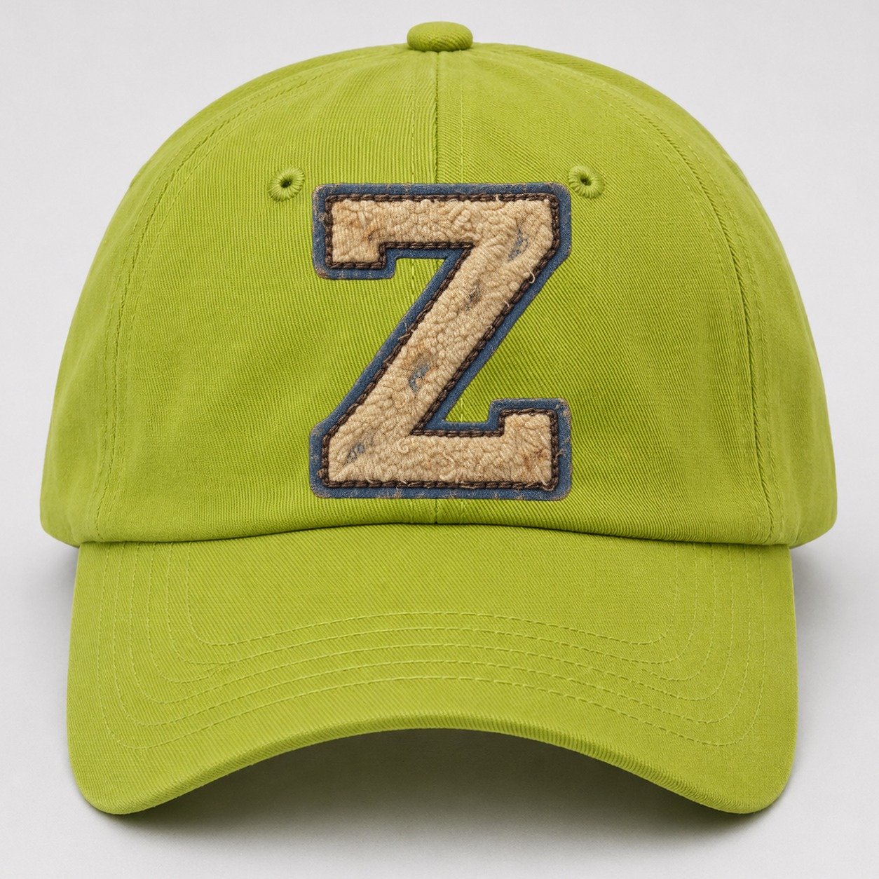 Varsity Chenille Z Monogram Baseball Cap – Fluorescent Green