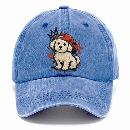 Graffiti Puppy Red Classic Cap – Summer Sky